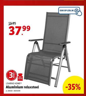 Lidl Aluminium Relaxstoel aanbieding