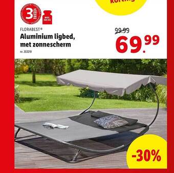 Lidl Aluminium Ligbed, Met Zonnescherm aanbieding