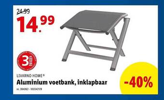 Lidl Aluminium Voetbank, Inklapbaar aanbieding