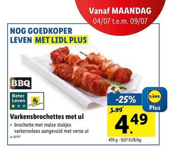 Lidl Varkensbrochettes Met Ui aanbieding