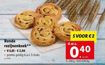 Lidl Ronde Rozijnenkoek aanbieding