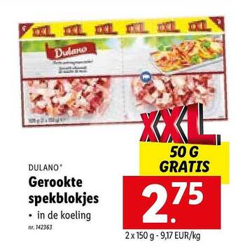 Lidl Gerookte Spekblokjes aanbieding