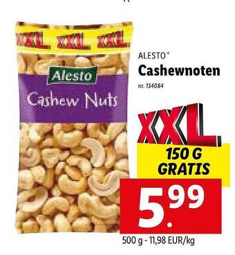 Lidl Cashewnoten aanbieding