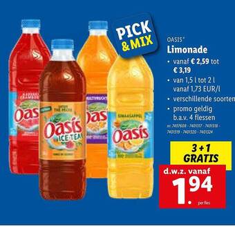 Lidl Oasis Limonade aanbieding