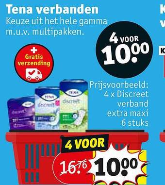 Kruidvat Tena Verbanden aanbieding