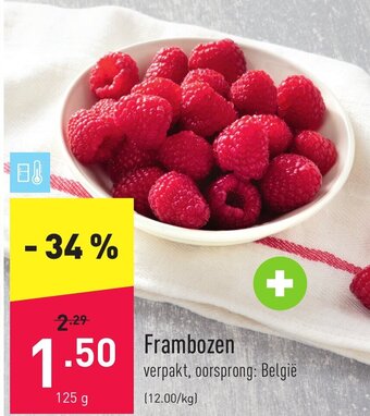 ALDI Frambozen 125g aanbieding