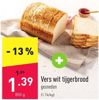 ALDI Vers wit tijgerbrood 800g aanbieding