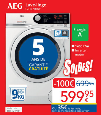Eldi AEG lave-linge aanbieding