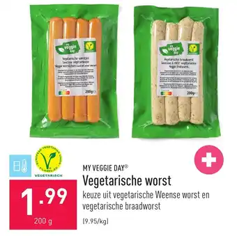 ALDI My veggie cay vegetarische worst 200g aanbieding
