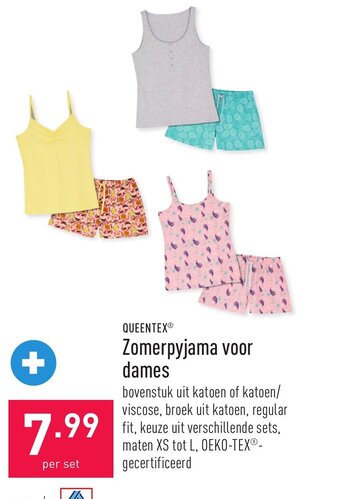 ALDI Queentex zomerpyjama voor dames aanbieding