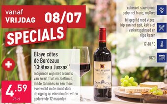 ALDI Blaye cotes de bordeaux chateau jussas 75cl aanbieding