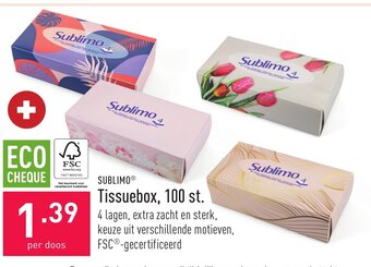 ALDI Sublimo tissuebox, 100 st. aanbieding