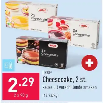 ALDI Ursi cheesecake, 2 st. 2 x 90g aanbieding