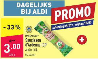 ALDI Marcassou saucisson d'ardenne IGP 225g aanbieding