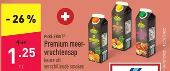 ALDI Pure fruit premium meer-vruchtensap 1L aanbieding