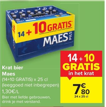 Carrefour Krat bier maes 24 x 25cl aanbieding