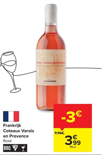 Carrefour Frankrijk coteaux varois en provence 75cl aanbieding