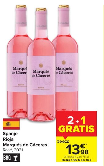 Carrefour Spanje rioja marques de caceres aanbieding