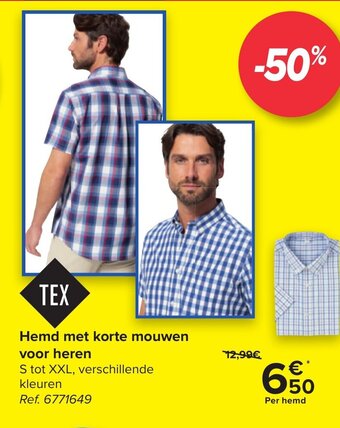 Carrefour Hemd met korte mouwen voor heren aanbieding