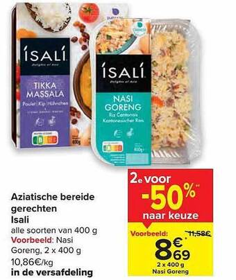 Carrefour Aziatische Bereide Gerechten Isali aanbieding