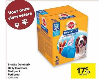 Carrefour Snacks Dentastix Daily Oral Care Multipack Pedigree aanbieding