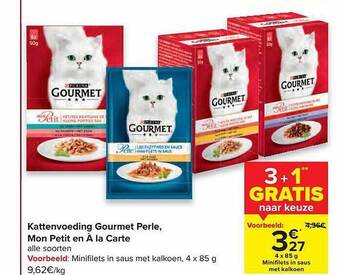 Carrefour Kattenvoeding Gourmet Perle Mon Petit En à La Carte aanbieding
