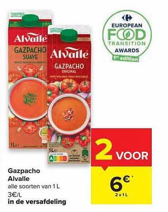 Carrefour Gazpacho Alvalle aanbieding