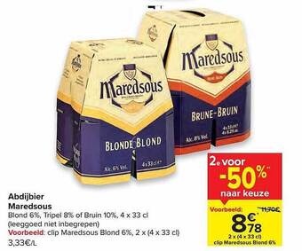 Carrefour Abdijbier Maredsous aanbieding