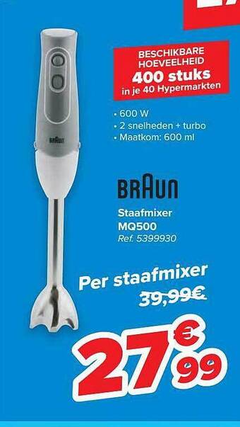 Carrefour Braun Staafmixer Mq500 aanbieding