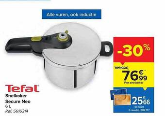 Carrefour Tefal Snelkoker Secure Neo aanbieding
