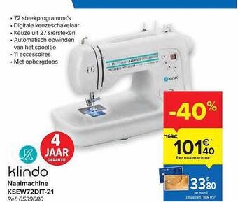 Carrefour Klindo Naaimachine Ksew72dit-21 aanbieding