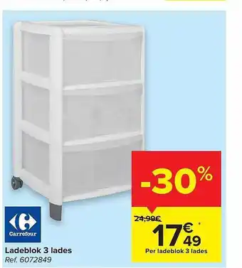 Carrefour Carrefour Ladeblok 3 Lades aanbieding