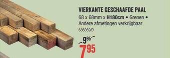 HandyHome Vierkante Geschaafde Paal aanbieding