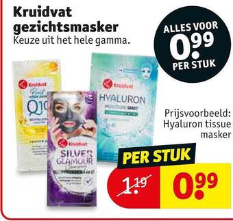 Kruidvat Kruidvat Gezichtsmasker aanbieding
