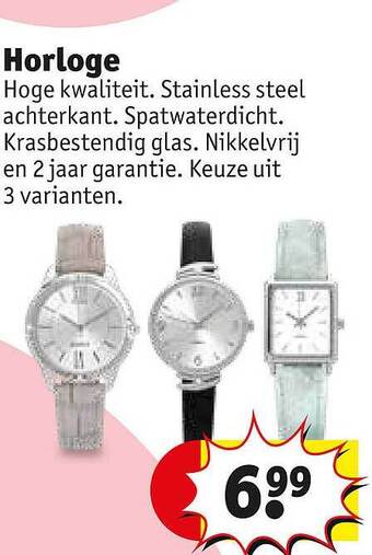 Kruidvat Horloge aanbieding