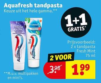 Kruidvat Aquafresh Tandpasta aanbieding