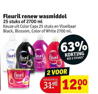 Kruidvat Fleuril Renew Wasmiddel aanbieding