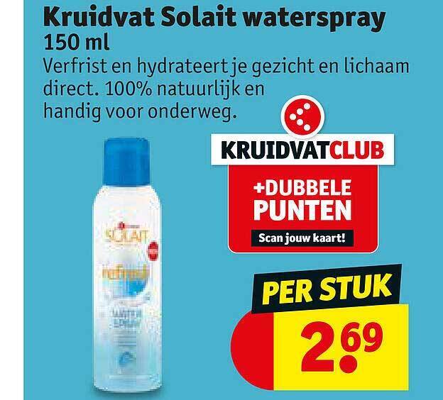 Kruidvat Solait Waterspray promotie bij Kruidvat