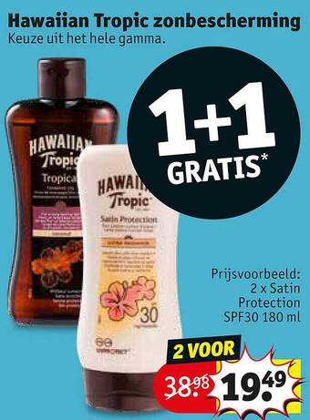 Kruidvat Hawaiian Tropic Zonbescherming aanbieding