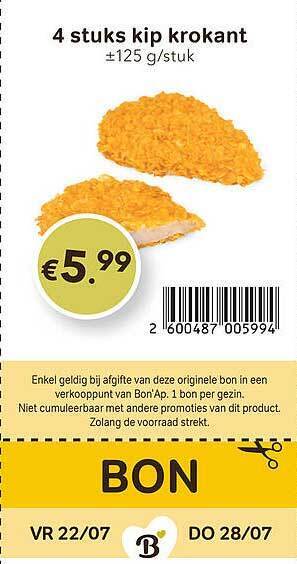 Bon Ap 4 Stuks Kip Krokant aanbieding