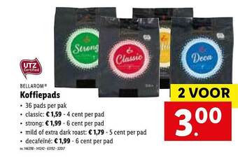 Lidl Bellarom Koffiepads aanbieding