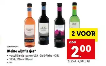 Lidl Cimarosa Kleine Wijnflesjes aanbieding