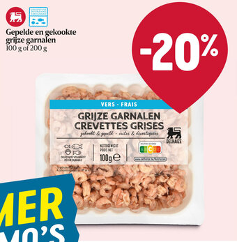 Delhaize Gepelde en Gekookte Grijze Garnalen aanbieding