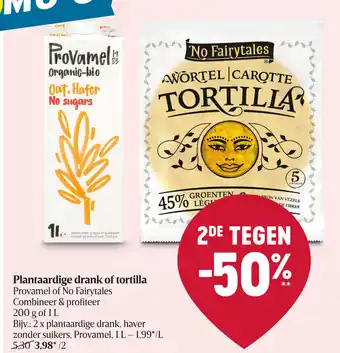 Provamel of No Fairytales Plantaardige Drank of Tortilla
