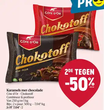 Delhaize Côte d'Or Chokotoff Karamels met Chocolade aanbieding