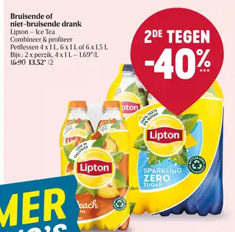 Delhaize Lipton - Ice Tea Bruisende of Niet-Bruisende Drank aanbieding