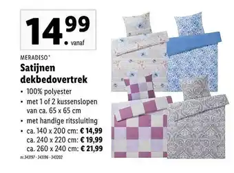 Lidl Meradiso Satijnen Dekbedovertrek aanbieding