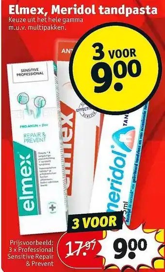 Kruidvat Elmex, Meridol Tandpasta aanbieding