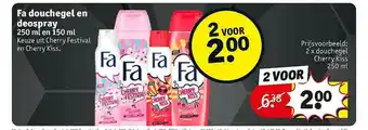 Kruidvat Fa Douchegel En Deospray 250 Ml En 150 Ml aanbieding