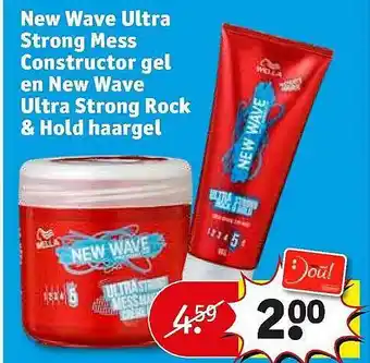 Kruidvat New Wave Ultra Strong Mess Constructor Gel En New Wave Ultra Strong Rock & Hold Haargel aanbieding